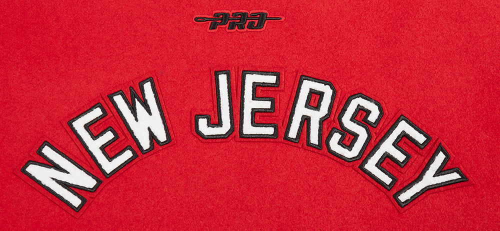 NHL NEW JERSEY DEVILS CLASSIC WOMEN'S WOOL VARSITY JACKET (RED/BLACK)