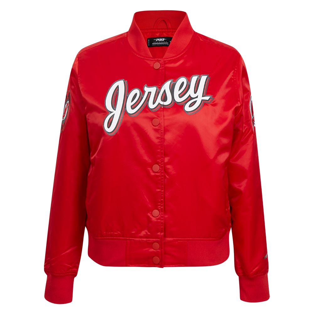 NHL NEW JERSEY DEVILS CLASSIC WOMEN'S SATIN JACKET (RED)