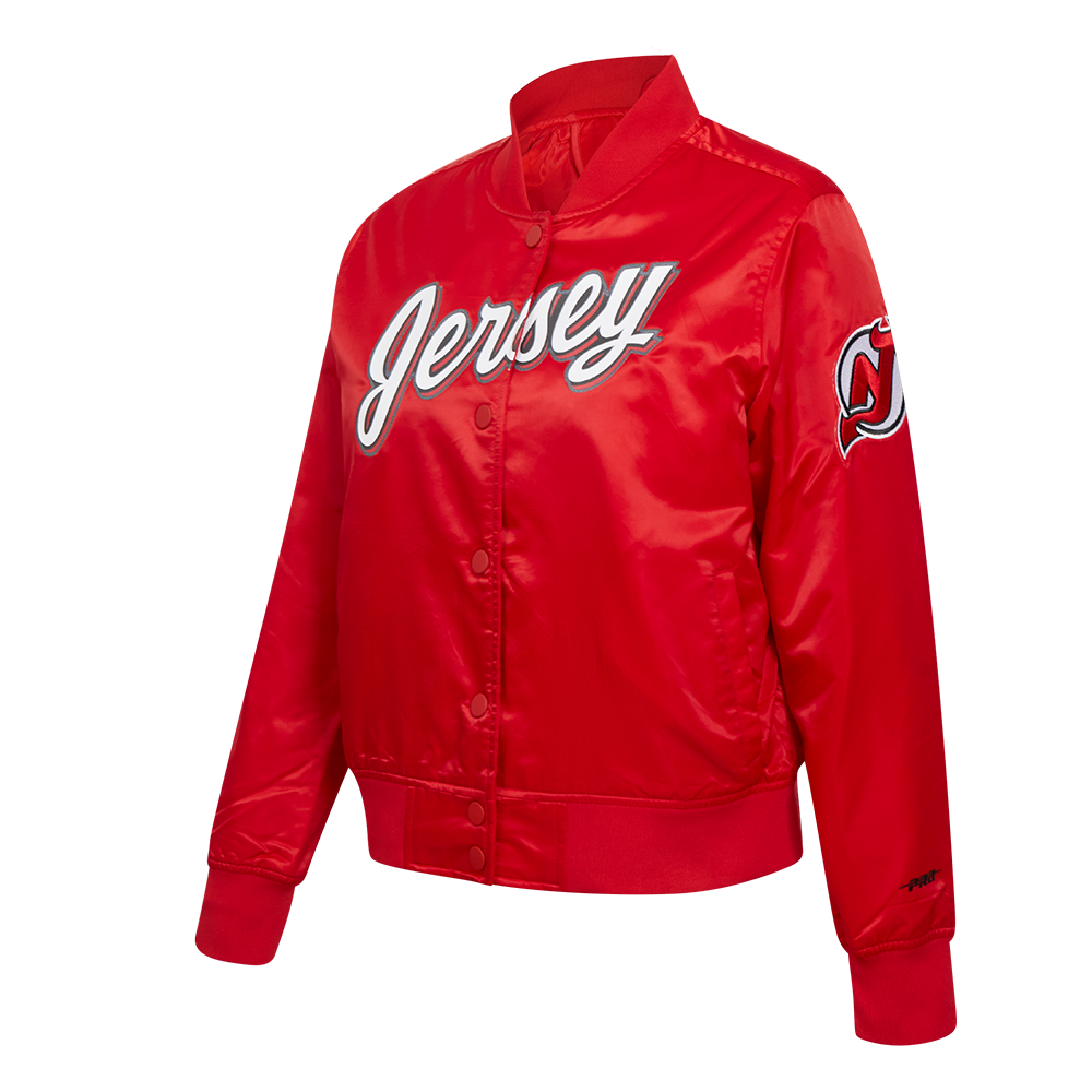 NHL NEW JERSEY DEVILS CLASSIC WOMEN'S SATIN JACKET (RED)