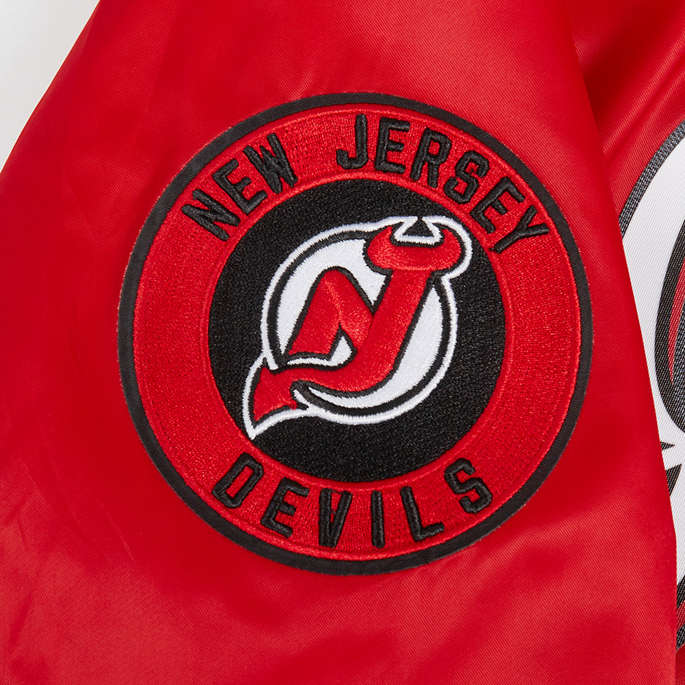 NHL NEW JERSEY DEVILS CLASSIC WOMEN'S SATIN JACKET (RED)