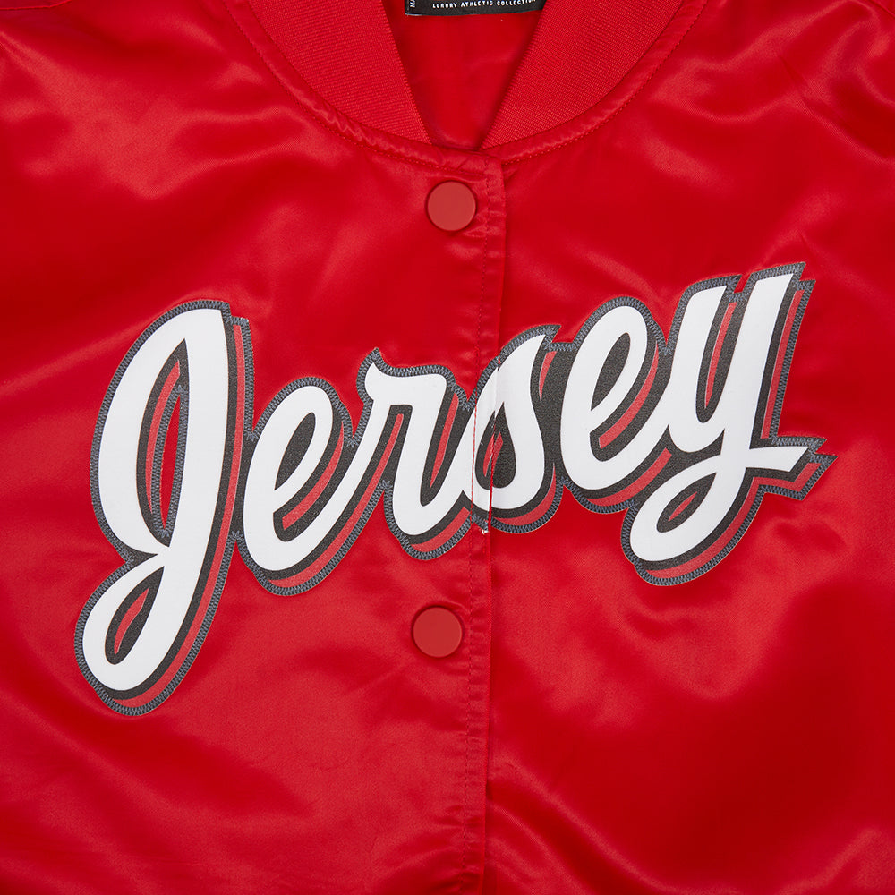 NHL NEW JERSEY DEVILS CLASSIC WOMEN'S SATIN JACKET (RED)