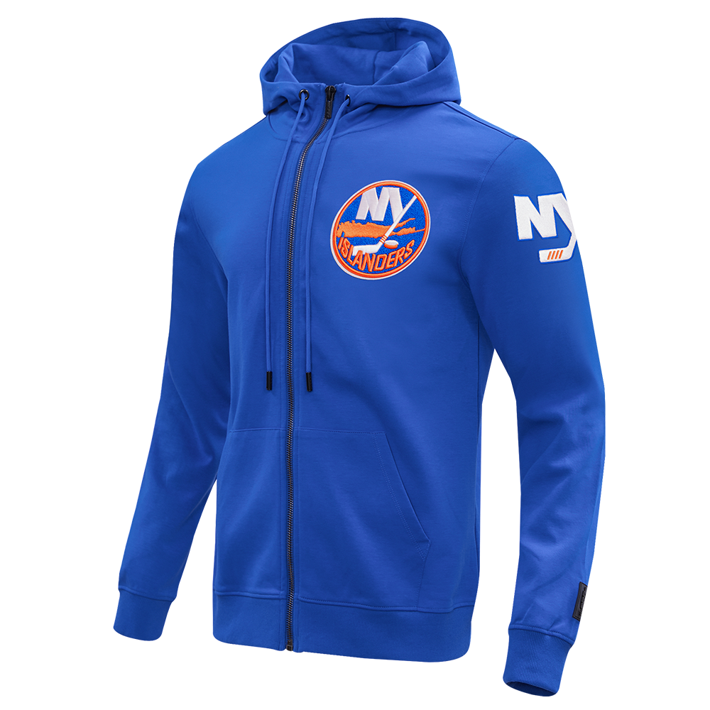 NHL NEW YORK ISLANDERS CLASSIC CHENILLE MEN'S DK FZ PO HOODIE (ROYAL BLUE)