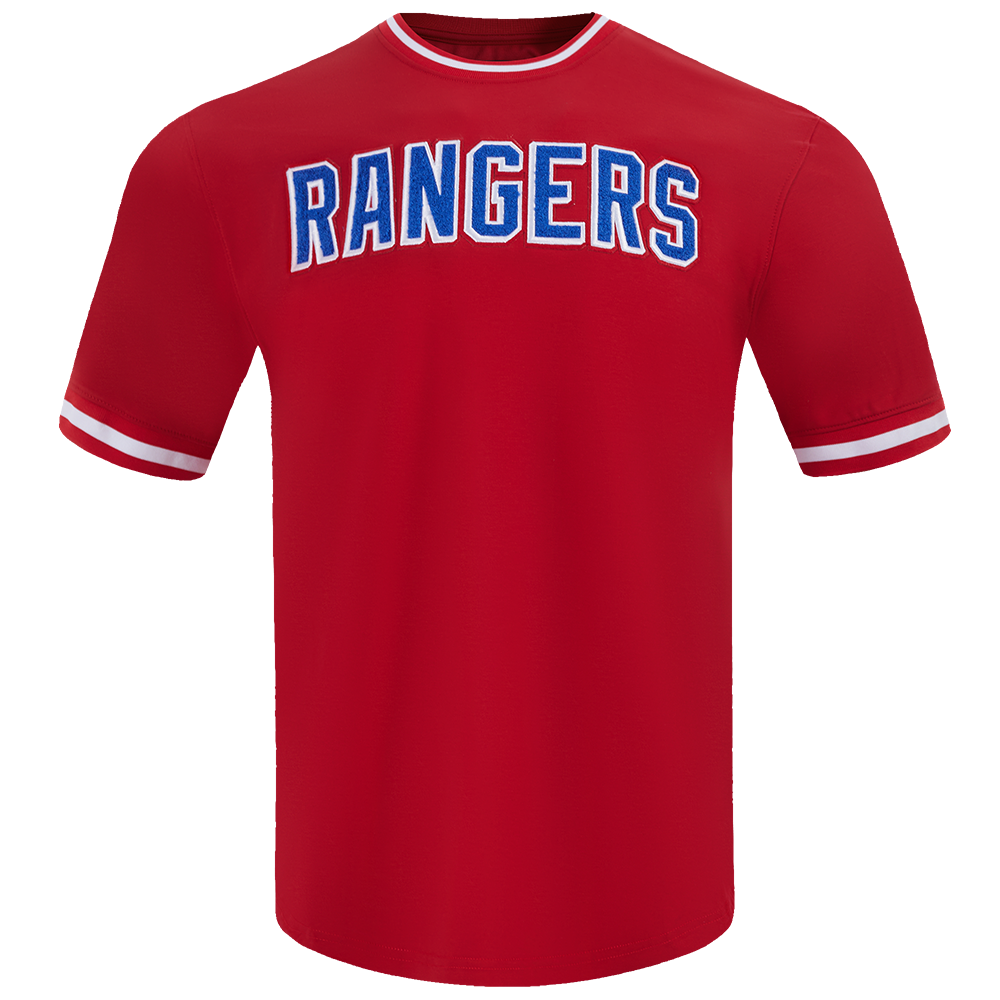 NHL NEW YORK RANGERS CLASSIC CHENILLE T-SHIRT EN MAILLE DOUBLE POUR HOMME (ROUGE)