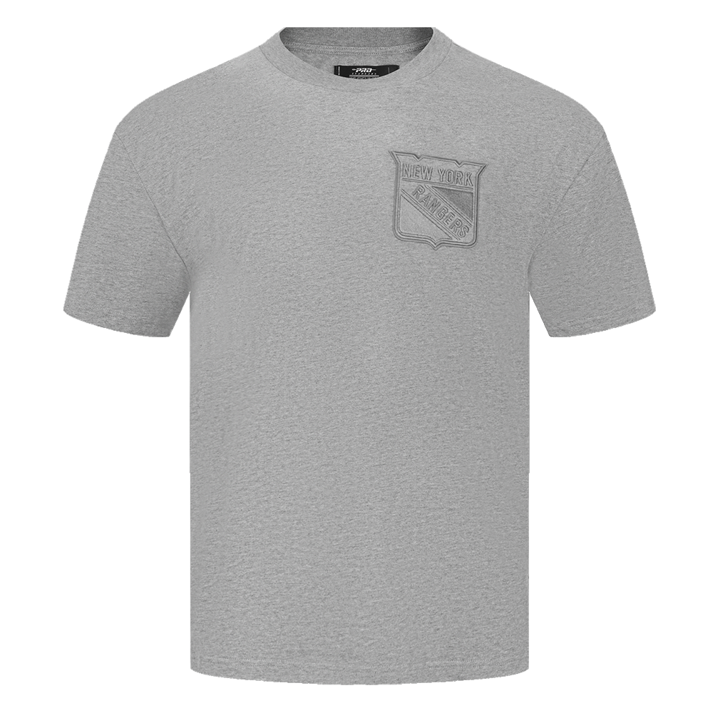 NHL NEW YORK RANGERS NEUTRAL T-SHIRT EN JERSEY DE COTON À ÉPAULES TOMBANTES POUR HOMME (GRIS CHINÉ FONCÉ)