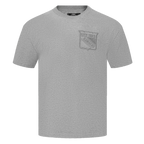 NHL NEW YORK RANGERS NEUTRAL T-SHIRT EN JERSEY DE COTON À ÉPAULES TOMBANTES POUR HOMME (GRIS CHINÉ FONCÉ)