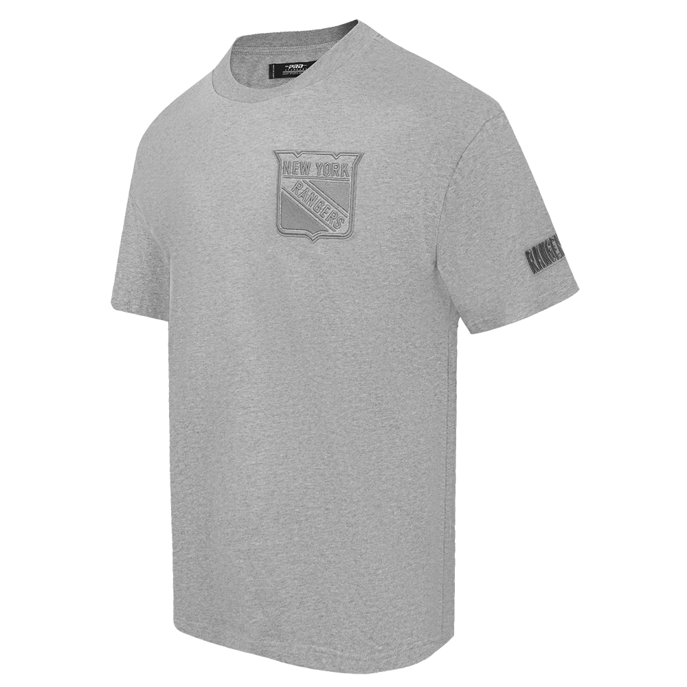 NHL NEW YORK RANGERS NEUTRAL T-SHIRT EN JERSEY DE COTON À ÉPAULES TOMBANTES POUR HOMME (GRIS CHINÉ FONCÉ)