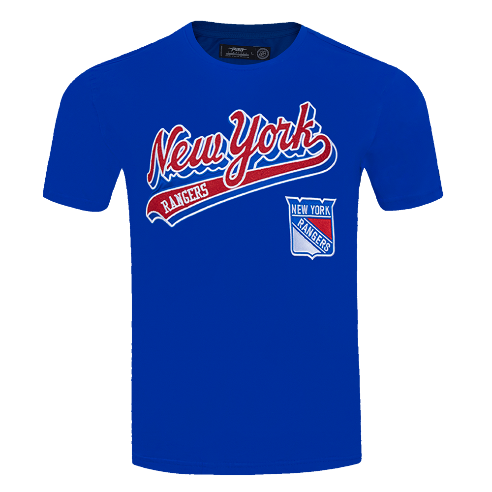 NHL NEW YORK RANGERS SCRIPT TAIL MEN'S SJ TEE (ROYAL BLUE)