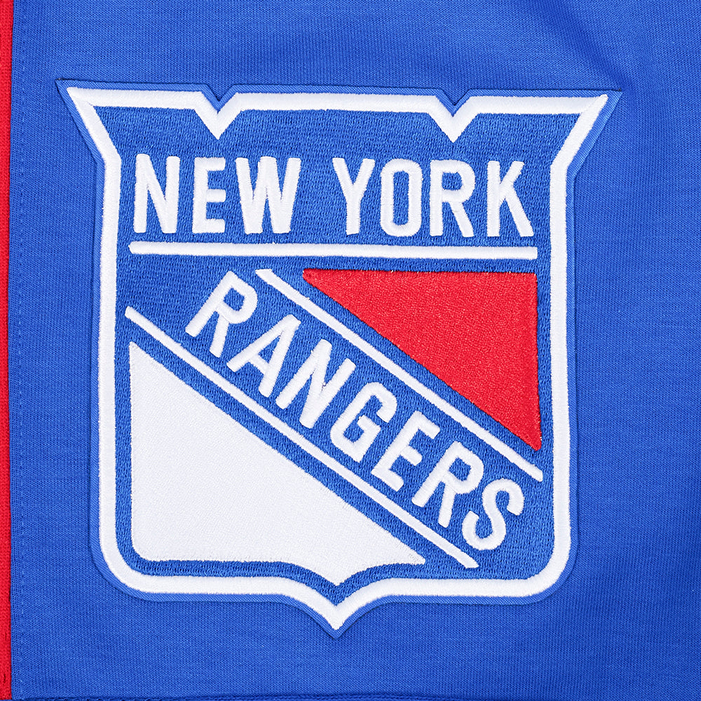NHL NEW YORK RANGERS SCRIPT TAIL SHORT EN MAILLE DOUBLE 2.0 POUR HOMME (BLEU ROYAL/ROUGE)