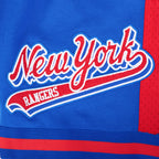 NHL NEW YORK RANGERS SCRIPT TAIL SHORT EN MAILLE DOUBLE 2.0 POUR HOMME (BLEU ROYAL/ROUGE)