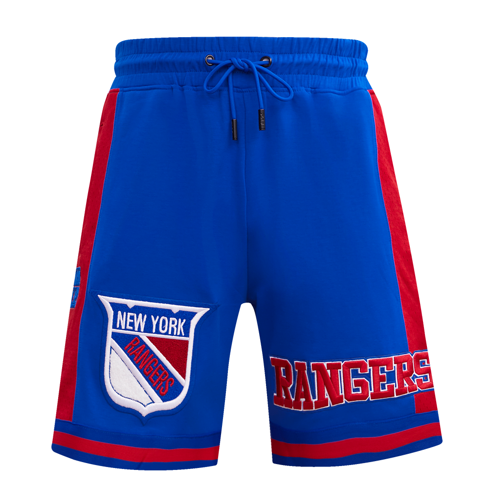 NHL NEW YORK RANGERS RETRO CLASSIC SHORT EN MAILLE DOUBLE 2.0 POUR HOMME (BLEU ROYAL/ROUGE)