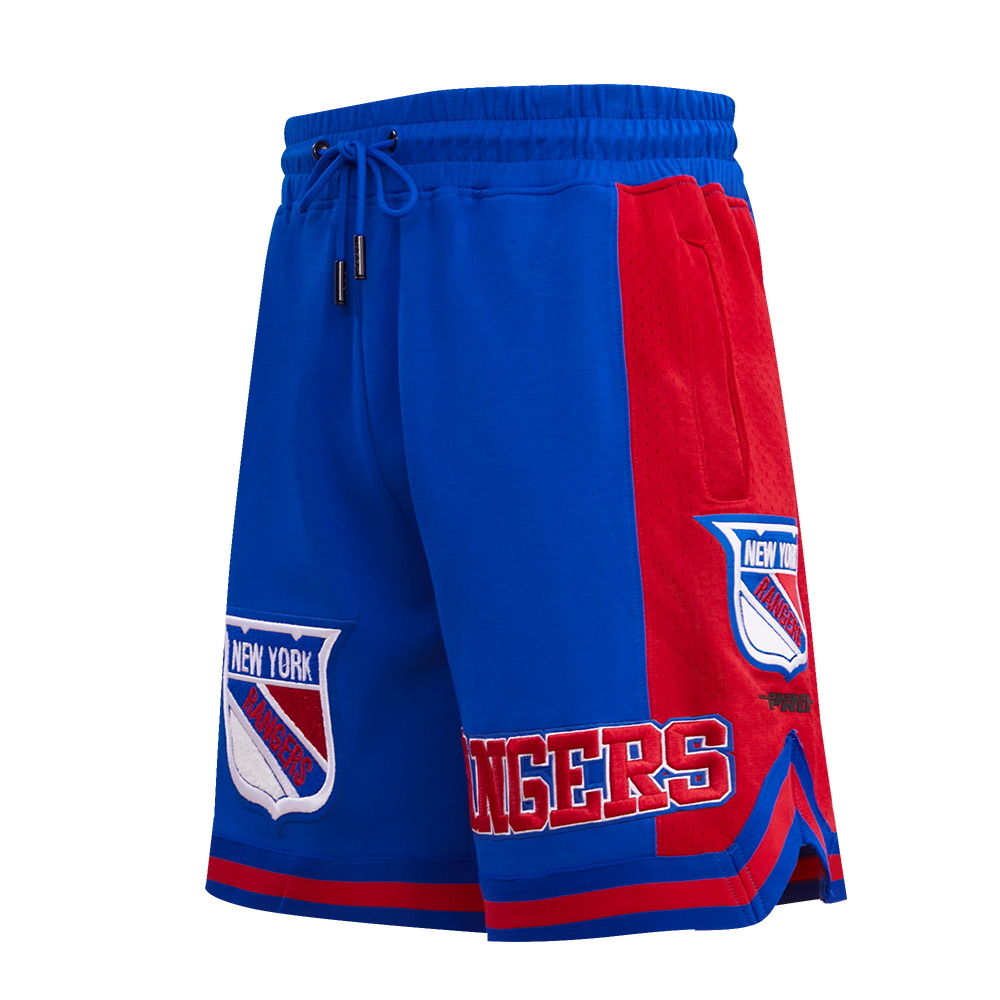 NHL NEW YORK RANGERS RETRO CLASSIC SHORT EN MAILLE DOUBLE 2.0 POUR HOMME (BLEU ROYAL/ROUGE)