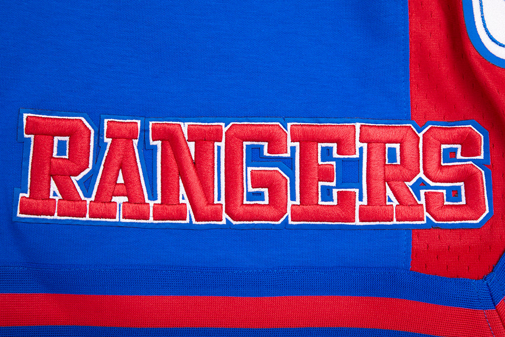 NHL NEW YORK RANGERS RETRO CLASSIC SHORT EN MAILLE DOUBLE 2.0 POUR HOMME (BLEU ROYAL/ROUGE)