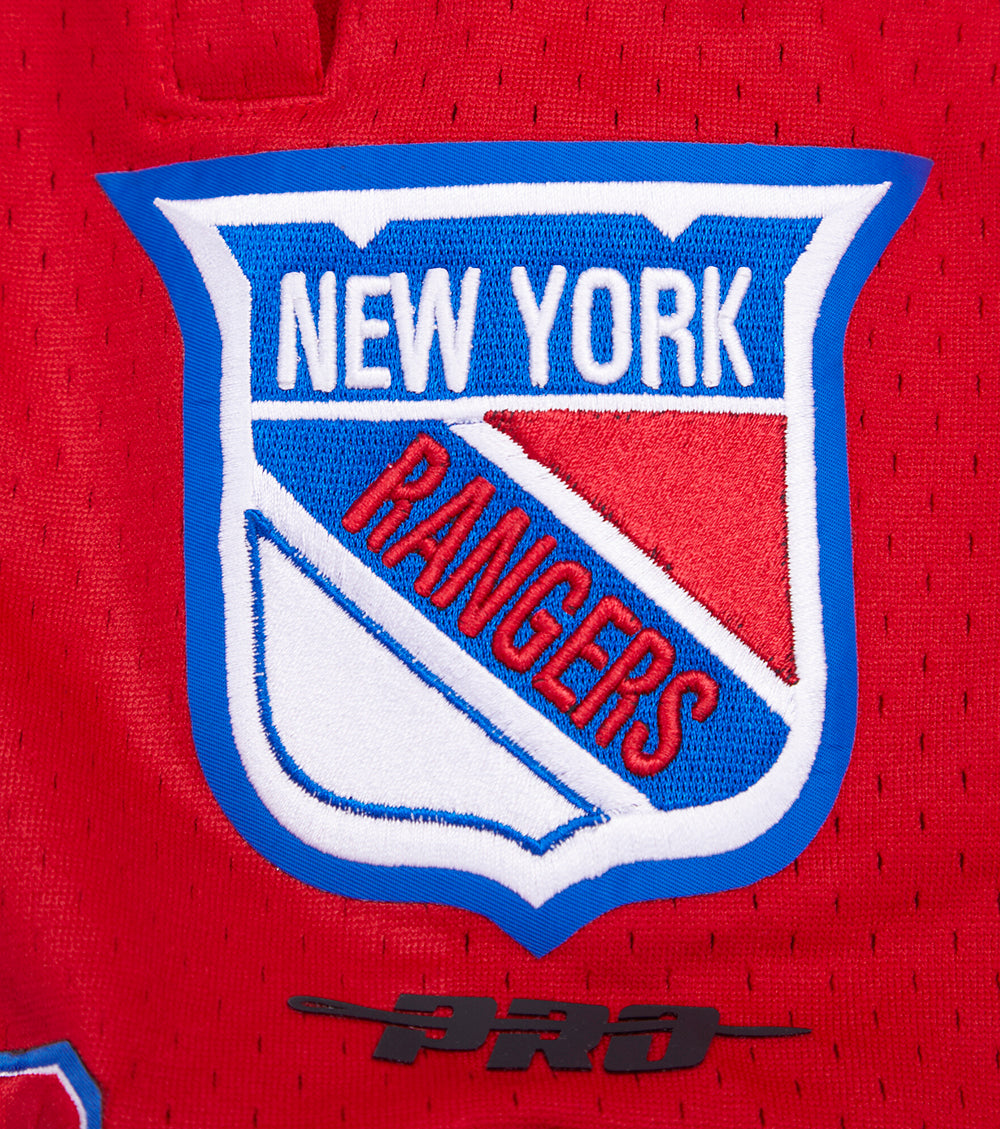 NHL NEW YORK RANGERS RETRO CLASSIC SHORT EN MAILLE DOUBLE 2.0 POUR HOMME (BLEU ROYAL/ROUGE)