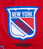 NHL NEW YORK RANGERS RETRO CLASSIC SHORT EN MAILLE DOUBLE 2.0 POUR HOMME (BLEU ROYAL/ROUGE)