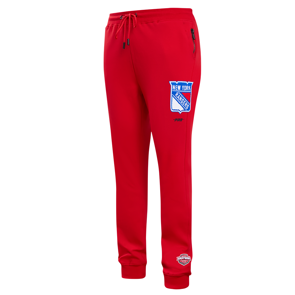 NHL NEW YORK RANGERS CLASSIC CHENILLE PANTALON JOGGER POUR HOMME (ROUGE)