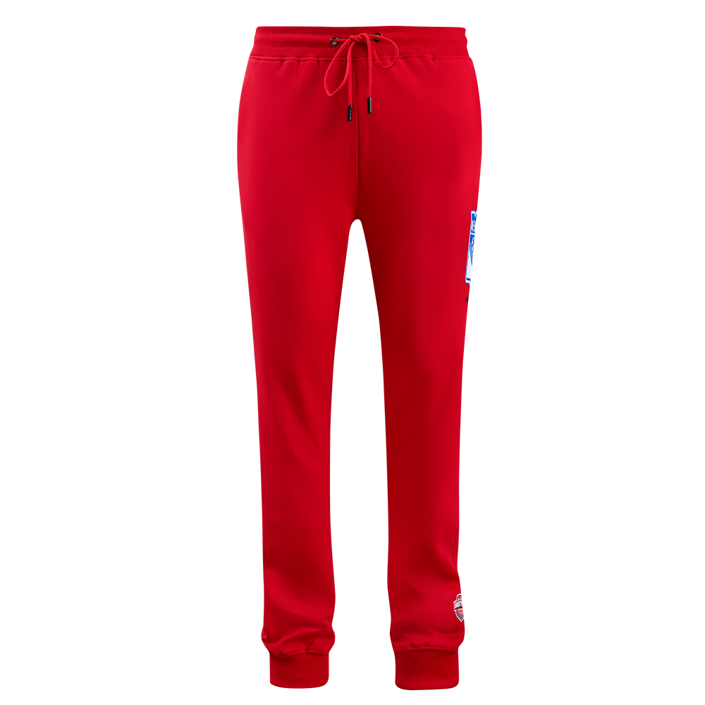 NHL NEW YORK RANGERS CLASSIC CHENILLE PANTALON JOGGER POUR HOMME (ROUGE)