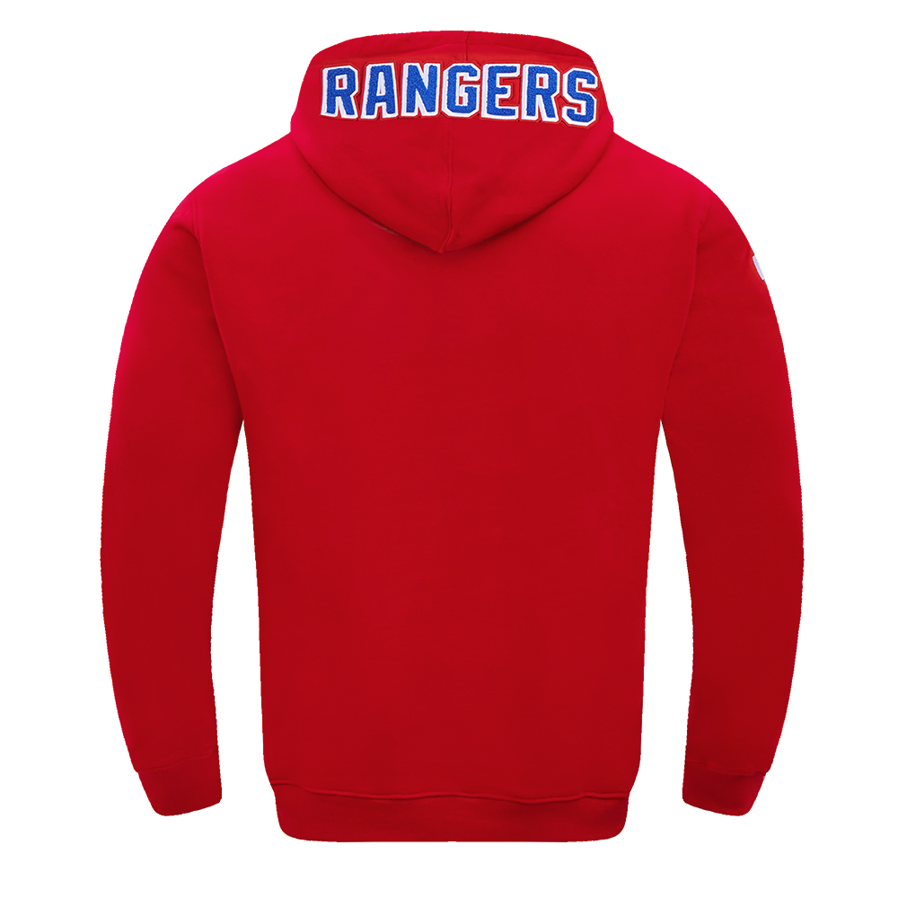 NHL NEW YORK RANGERS CLASSIC CHENILLE MEN'S PULLOVER HOODIE (RED)