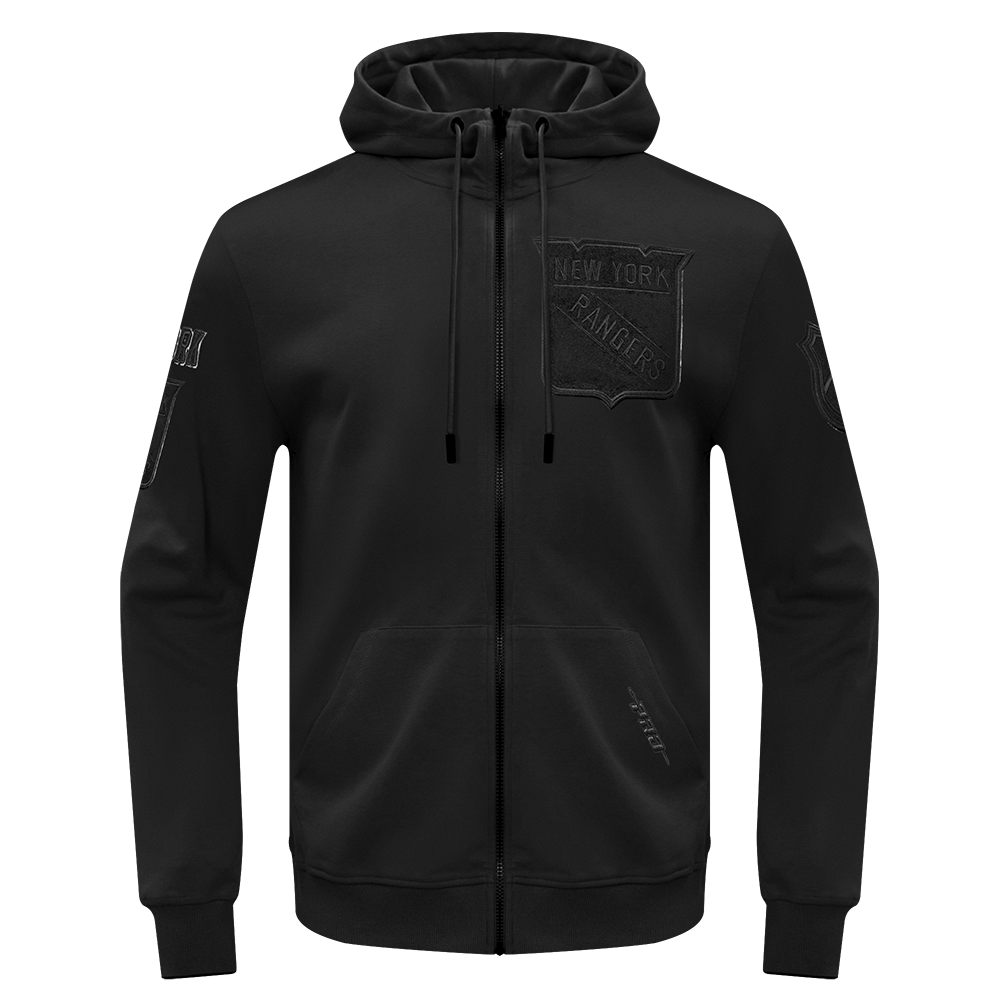 NHL NEW YORK RANGERS CLASSIC 3BK DK FZ PO HOODIE (TRIPLE BLACK MEN'S)