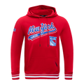 NHL NEW YORK RANGERS SCRIPT TAIL CHANDAIL À CAPUCHON EN MOLLETON CÔTELÉ POUR HOMME (ROUGE)