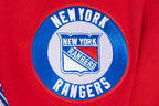 NHL NEW YORK RANGERS SCRIPT TAIL CHANDAIL À CAPUCHON EN MOLLETON CÔTELÉ POUR HOMME (ROUGE)