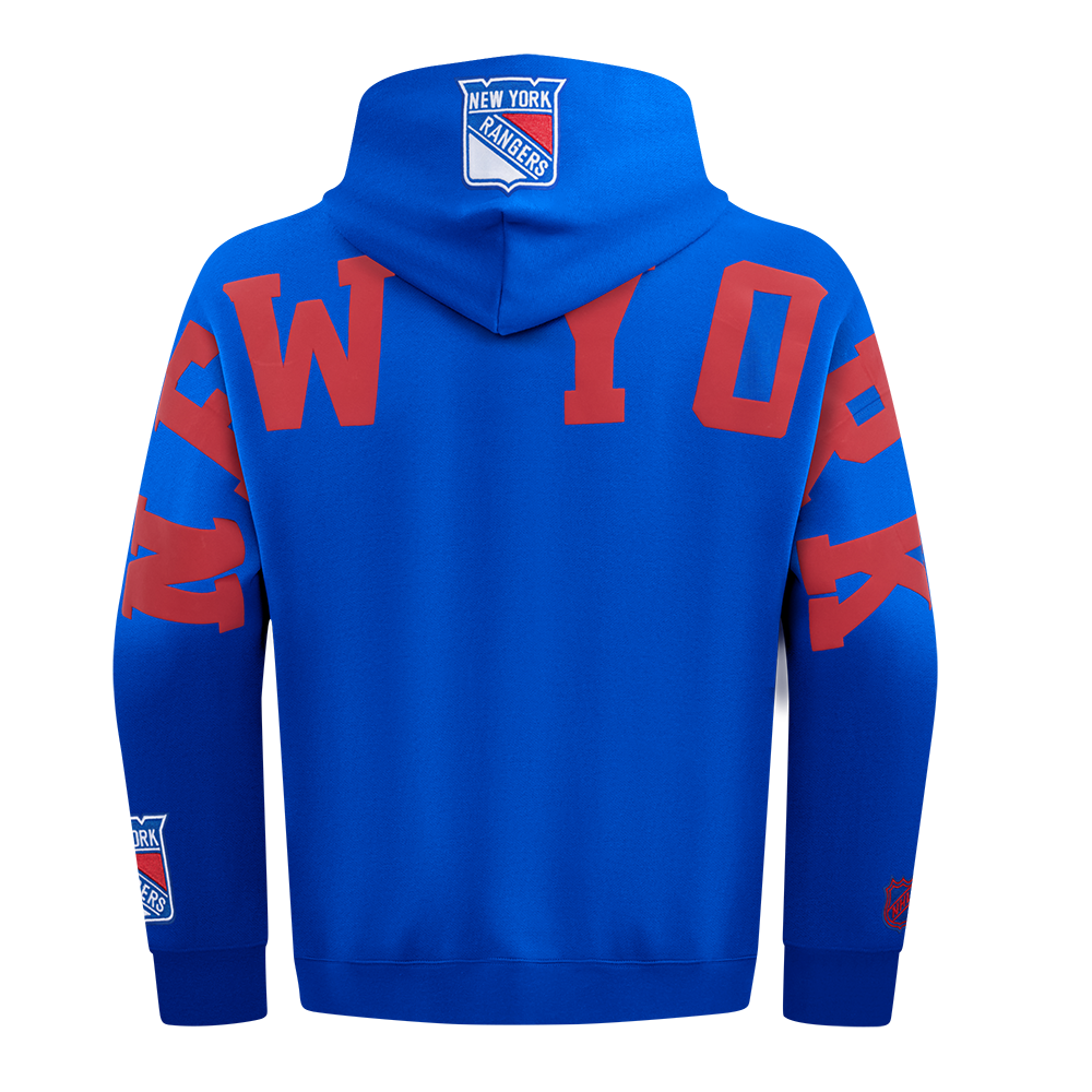 NHL NEW YORK RANGERS WINGSPAN MEN'S DROP SHOULDER FLC PO HOODIE (ROYAL BLUE)