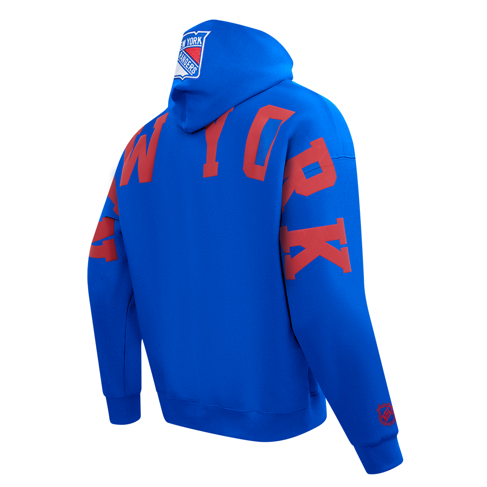 NHL NEW YORK RANGERS WINGSPAN MEN'S DROP SHOULDER FLC PO HOODIE (ROYAL BLUE)