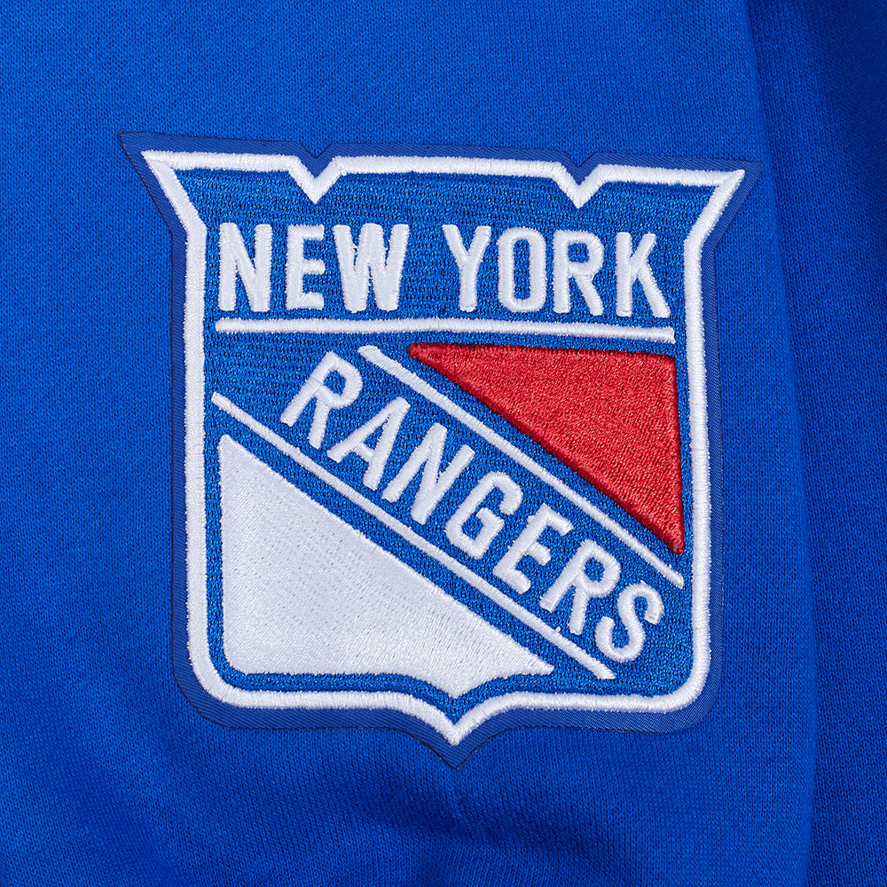 NHL NEW YORK RANGERS WINGSPAN MEN'S DROP SHOULDER FLC PO HOODIE (ROYAL BLUE)