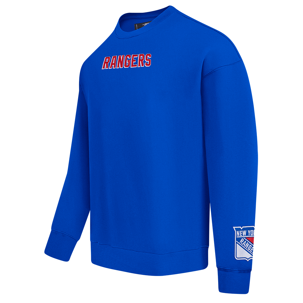 NHL NEW YORK RANGERS WINGSPAN CHANDAIL À COL ROND EN MOLLETON À ÉPAULES TOMBANTES POUR HOMME (BLEU ROYAL)