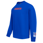 NHL NEW YORK RANGERS WINGSPAN CHANDAIL À COL ROND EN MOLLETON À ÉPAULES TOMBANTES POUR HOMME (BLEU ROYAL)