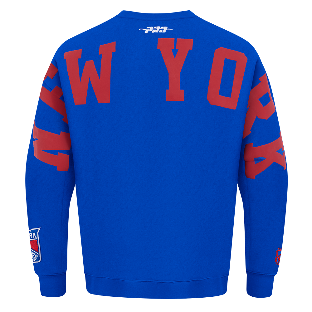 NHL NEW YORK RANGERS WINGSPAN CHANDAIL À COL ROND EN MOLLETON À ÉPAULES TOMBANTES POUR HOMME (BLEU ROYAL)