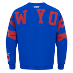 NHL NEW YORK RANGERS WINGSPAN CHANDAIL À COL ROND EN MOLLETON À ÉPAULES TOMBANTES POUR HOMME (BLEU ROYAL)