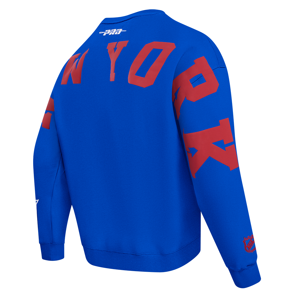 NHL NEW YORK RANGERS WINGSPAN CHANDAIL À COL ROND EN MOLLETON À ÉPAULES TOMBANTES POUR HOMME (BLEU ROYAL)