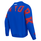NHL NEW YORK RANGERS WINGSPAN CHANDAIL À COL ROND EN MOLLETON À ÉPAULES TOMBANTES POUR HOMME (BLEU ROYAL)