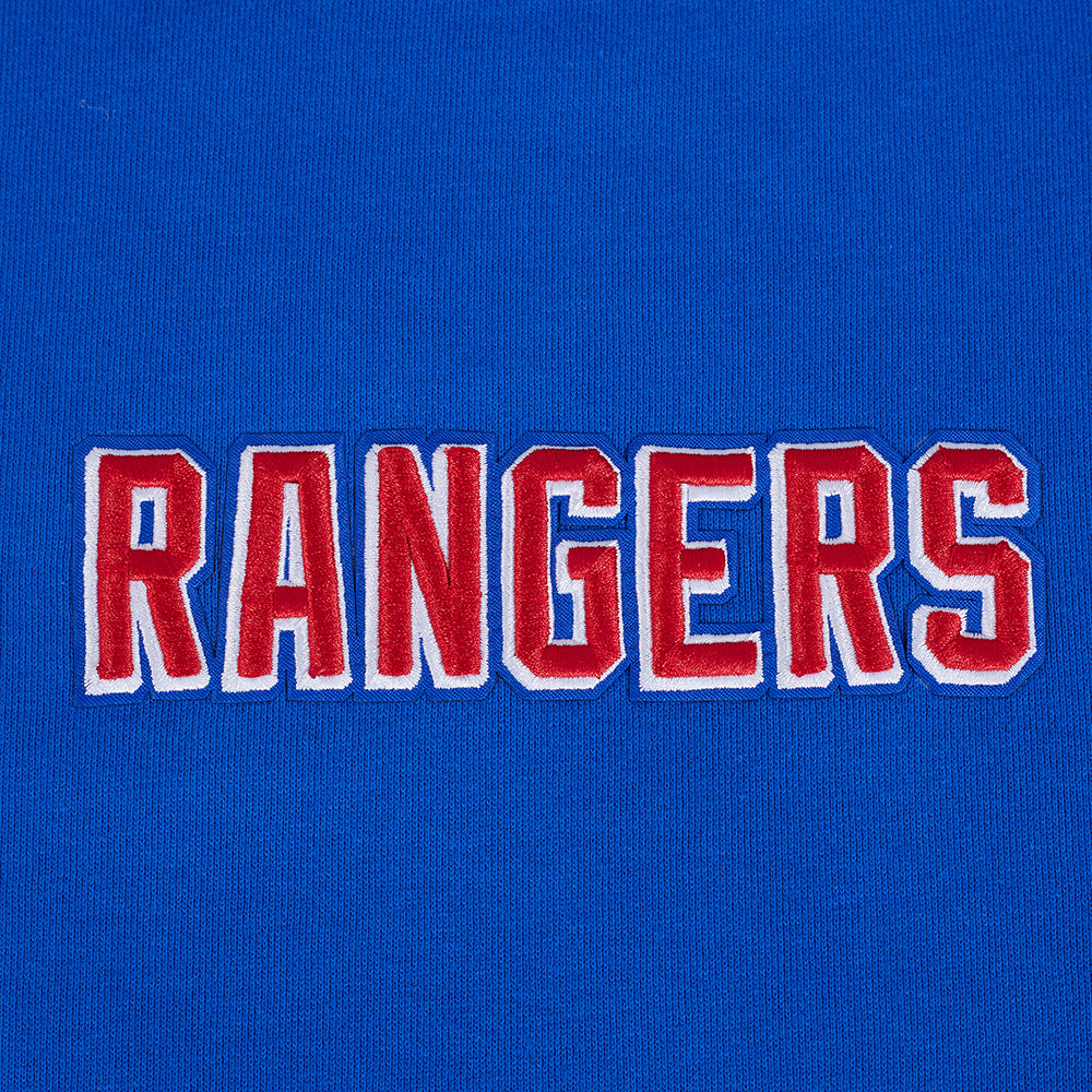 NHL NEW YORK RANGERS WINGSPAN CHANDAIL À COL ROND EN MOLLETON À ÉPAULES TOMBANTES POUR HOMME (BLEU ROYAL)