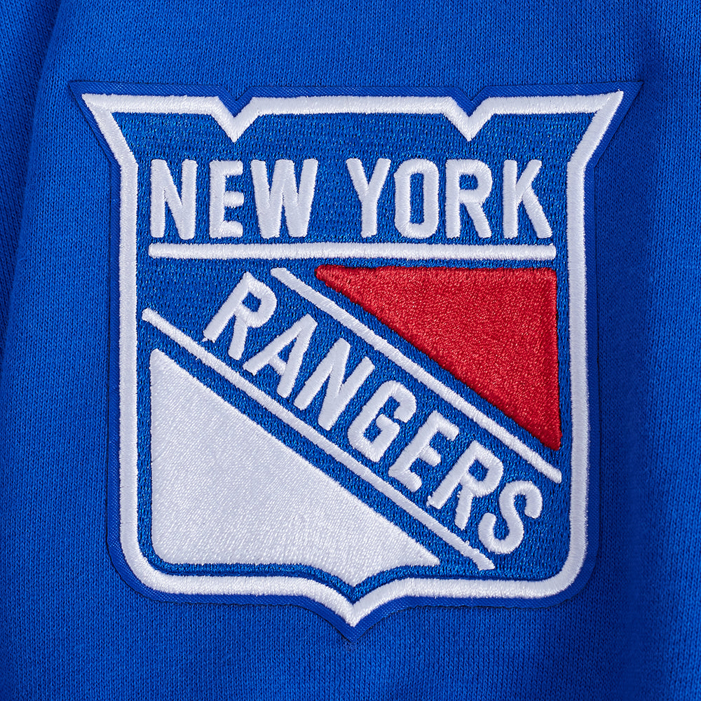 NHL NEW YORK RANGERS WINGSPAN CHANDAIL À COL ROND EN MOLLETON À ÉPAULES TOMBANTES POUR HOMME (BLEU ROYAL)
