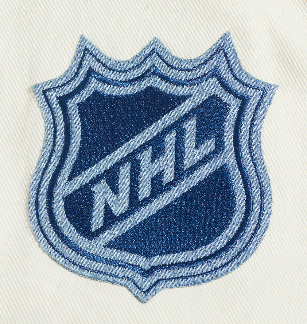 NHL NEW YORK RANGERS VARSITY BLUES BLOUSON COLLÉGIAL EN DENIM POUR HOMME (DENIM/LIN)