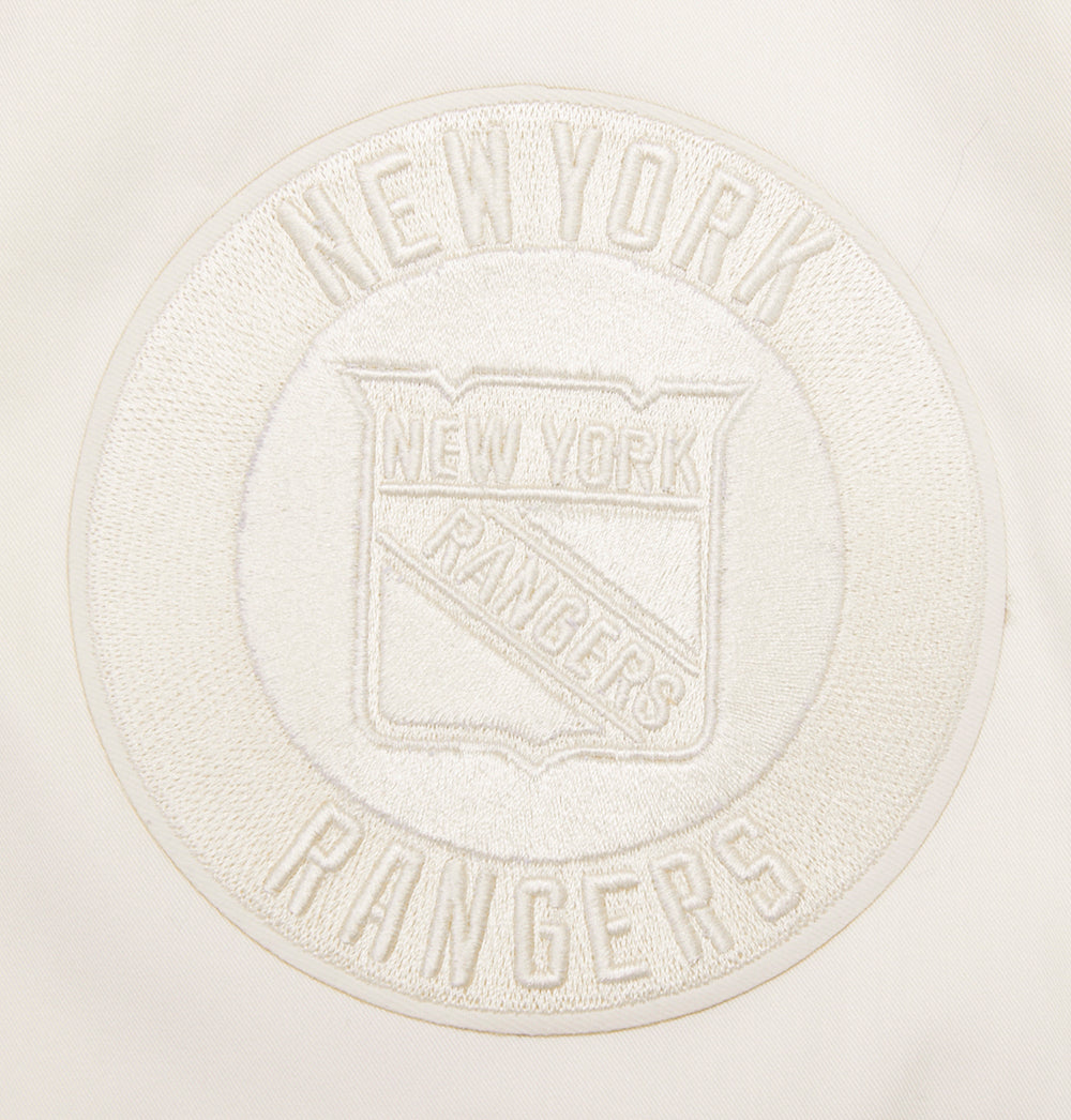 NHL NEW YORK RANGERS NEUTRAL MEN'S  TWILL JACKET (EGGSHELL)