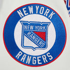NHL NEW YORK RANGERS SCRIPT TAIL BLOUSON COLLÉGIAL POUR HOMME (ROUGE/BLANC)