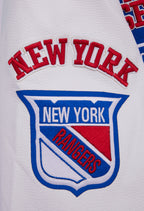 NHL NEW YORK RANGERS RETRO CLASSICS BLOUSON COLLÉGIAL POUR HOMME (BLEU ROYAL/ROUGE)
