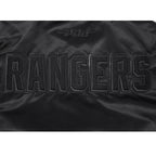 NHL NEW YORK RANGERS TRIPLE BLACK BLOUSON EN SATIN POUR HOMME (TRIPLE NOIR HOMME)