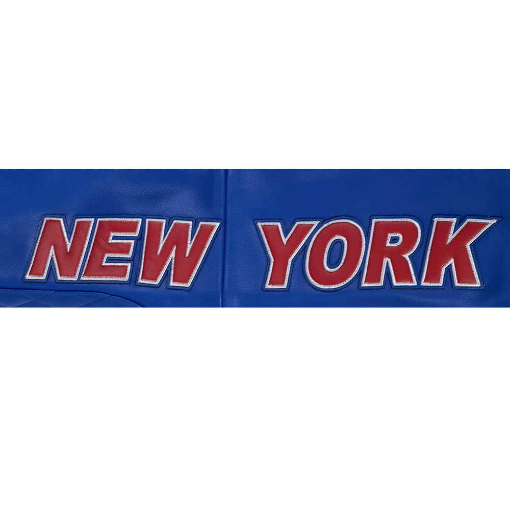 NHL NEW YORK RANGERS MEN'S MOTO JACKET (ROYAL BLUE/WHITE)