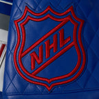NHL NEW YORK RANGERS MEN'S MOTO JACKET (ROYAL BLUE/WHITE)