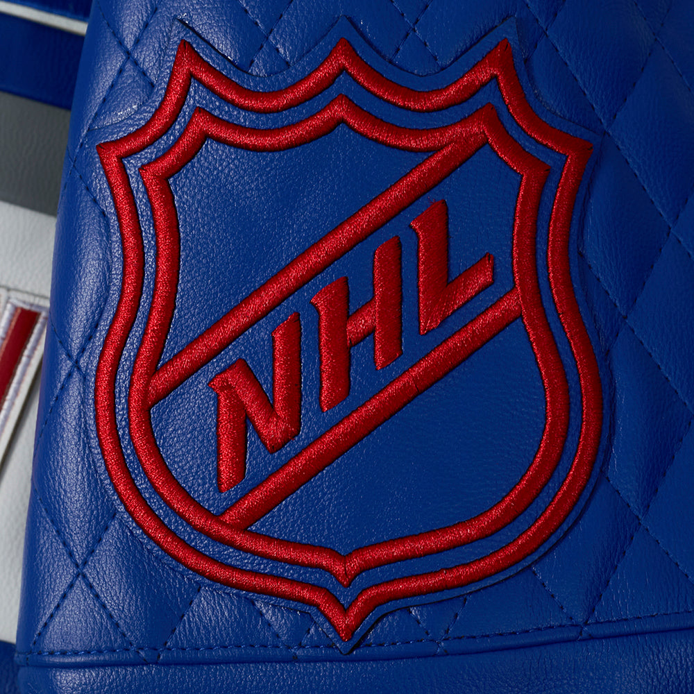 NHL NEW YORK RANGERS MEN'S MOTO JACKET (ROYAL BLUE/WHITE)