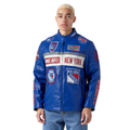 NHL NEW YORK RANGERS MEN'S MOTO JACKET (ROYAL BLUE/WHITE)