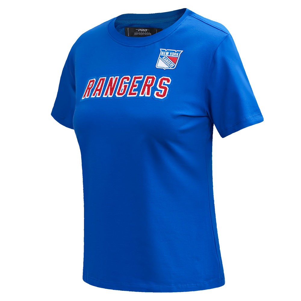 NHL NEW YORK RANGERS CLASSIC SHORT SLEEVE WOMEN'S SINGLE JERSEY SLIM FIT TEE (ROYAL BLUE)