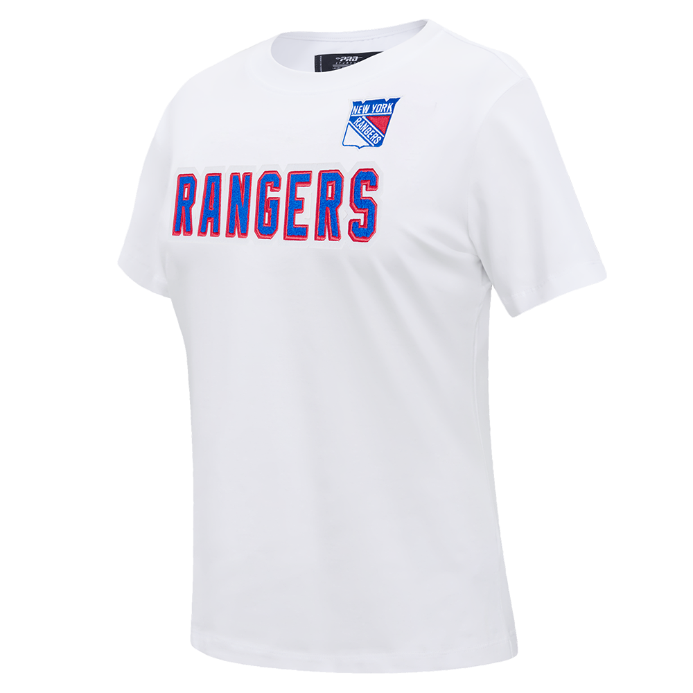 NHL NEW YORK RANGERS CLASSIC SHORT SLEEVE WOMEN'S SINGLE JERSEY SLIM FIT TEE (WHITE)