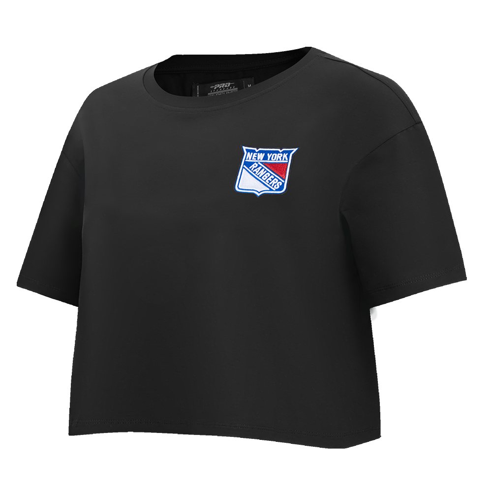 NHL NEW YORK RANGERS CLASSIC WOMEN'S SINGLE JERSEY BOXY TEE (BLACK)
