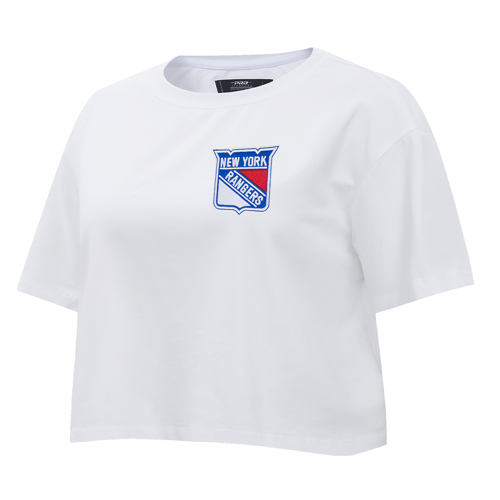 NHL NEW YORK RANGERS CLASSIC WOMEN'S SINGLE JERSEY BOXY TEE (WHITE)