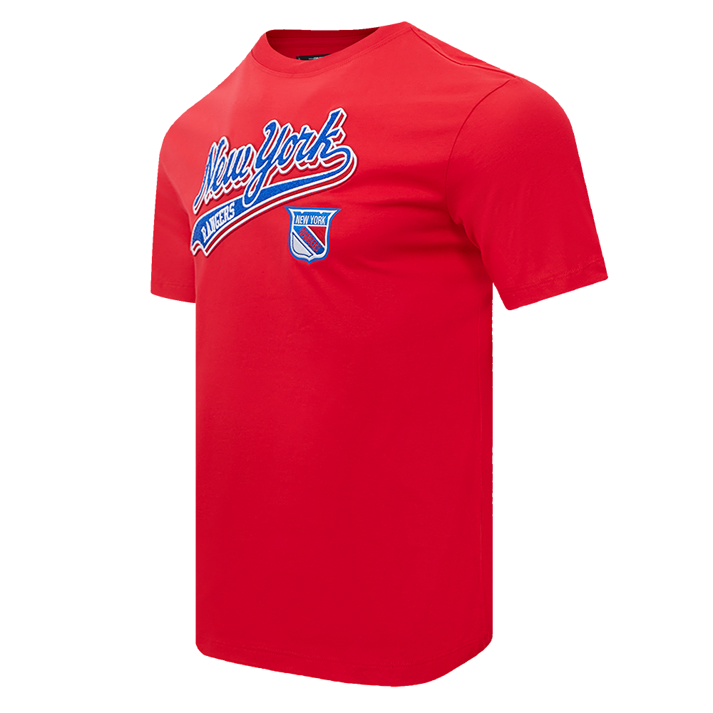 NHL NEW YORK RANGERS SCRIPT TAIL WOMEN'S BOYFRIEND TEE (RED)