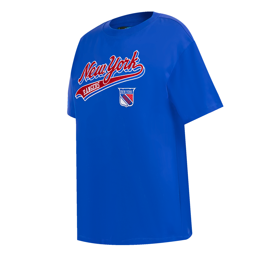 NHL NEW YORK RANGERS SCRIPT TAIL WOMEN'S BOYFRIEND TEE (ROYAL BLUE)